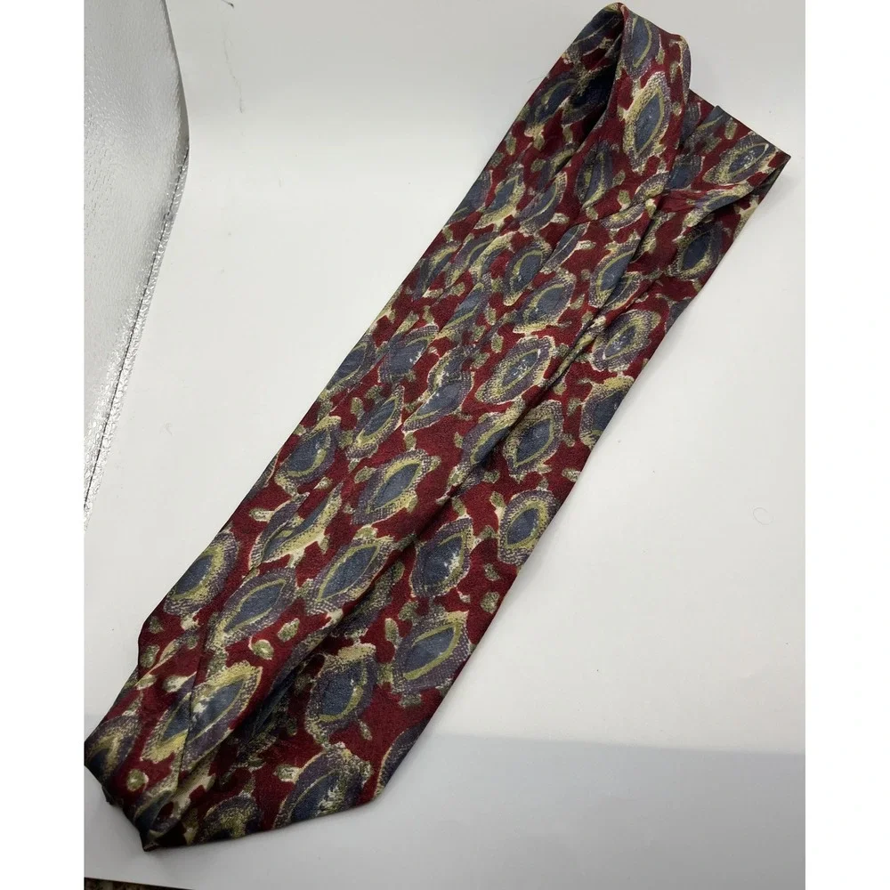 Christian Dior Monsieur Necktie Burgundy Gray‎ Patterned Business Formal